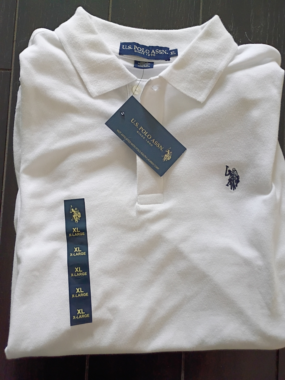 U.S. Polo Assn. White Polo Shirt with Navy Logo